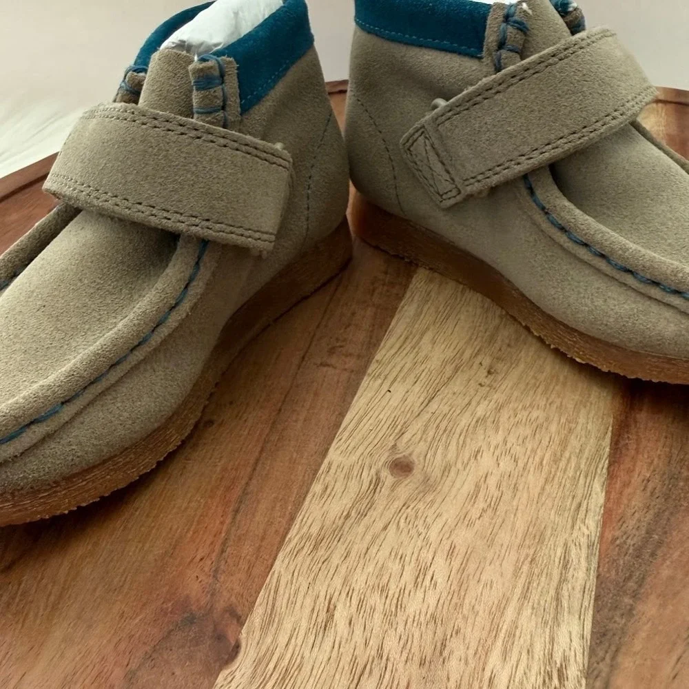 Clarks‎ Originals Wallabee Boot Toddler 6.5W Sand Combi Suede Teal 261681267060